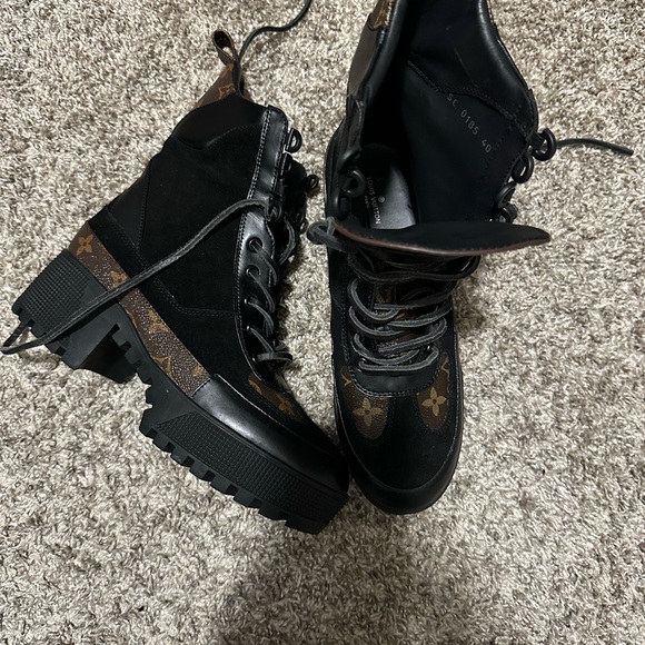 Louis Vuitton Black and Brown Combat Boots - Picture 2 of 5